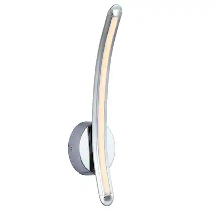 Front. Jonathan Y - Roxanna 17.7" Dimmable Integrated LED Metal Sconce, Chrome - Chrome.