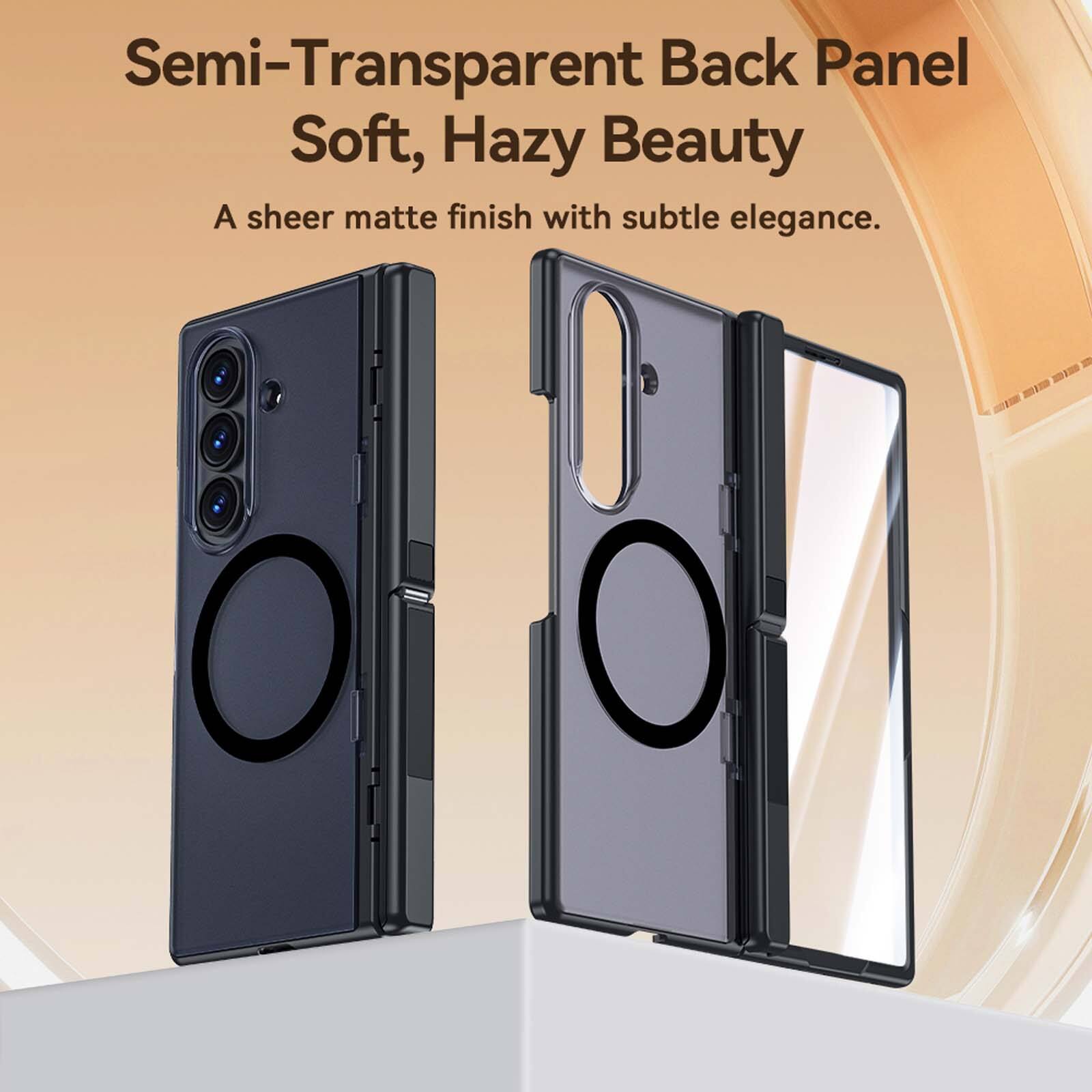 Semi-Transparent Back Panel  
Soft, Hazy Beauty  
A sheer matte finish with subtle elegance.