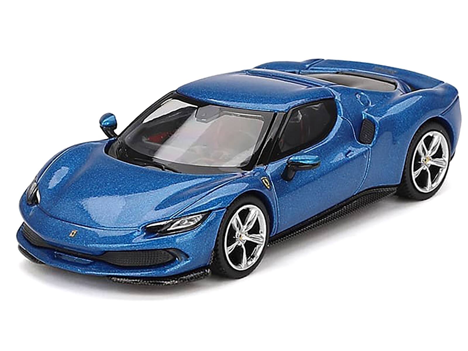 Angle. BBR - Ferrari 296 GTB Blue Corsa 1/64 Diecast Model Car by BBR - Blue.