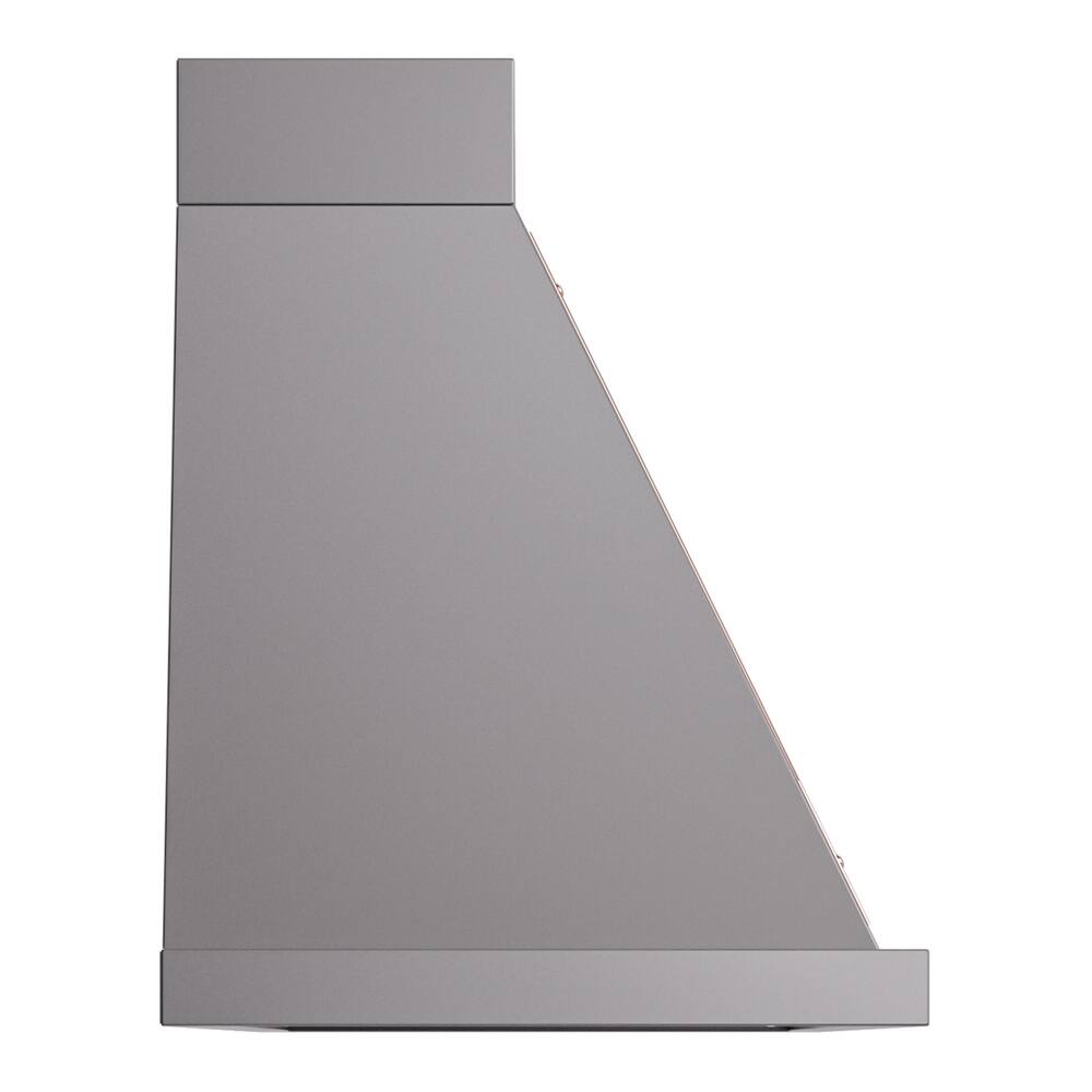Alt View 2. ILVE - ILVE Nostalgie II Series 60 in. Noblesse Wall Mount Range Hood with 850 CFM (Copper Trim) - Graphite Matte.