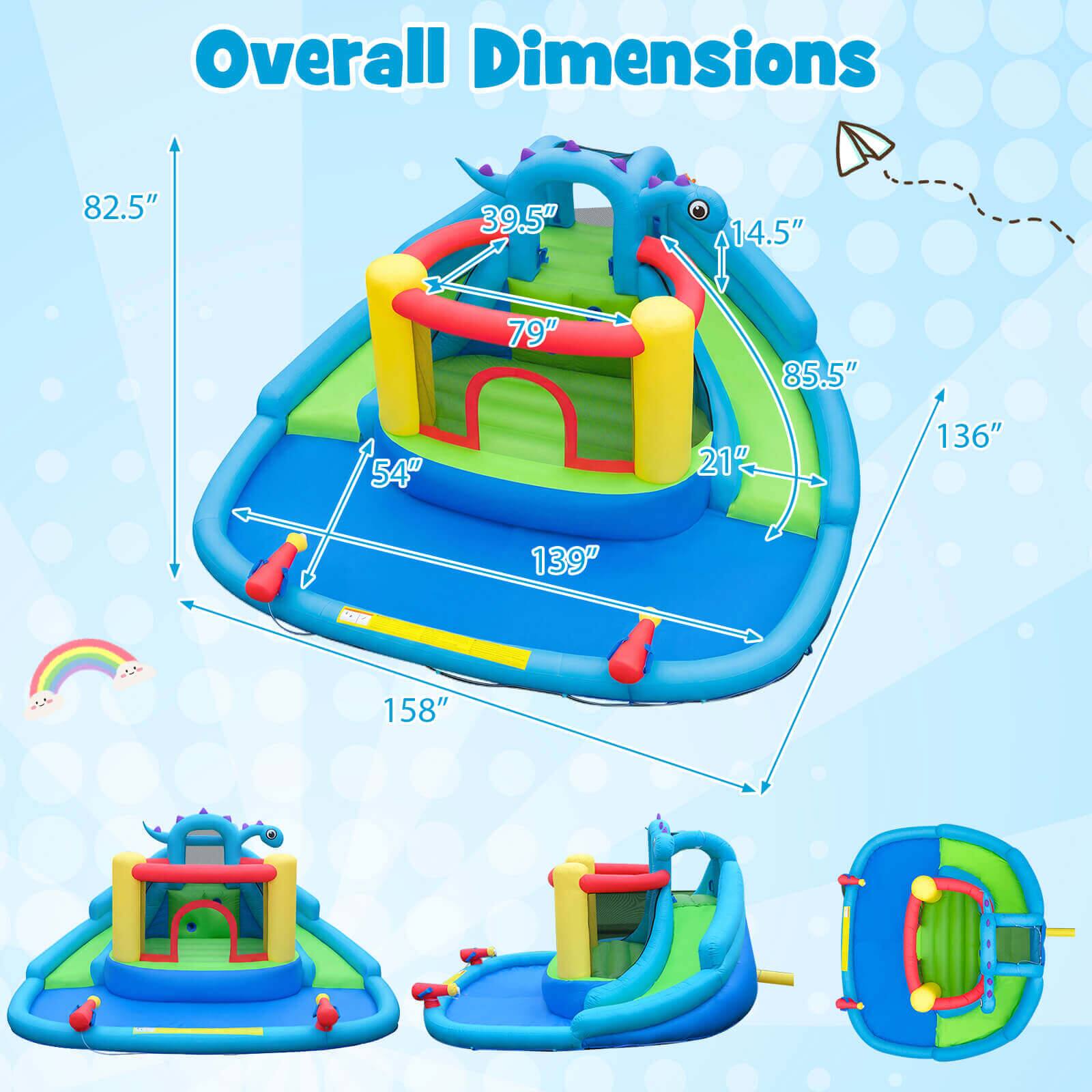 Overall Dimensions  
82.5" x 39.5" x 14.5" x 79" x 85.5" x 54" x 21" x 136" x 139"  
OD: 158"