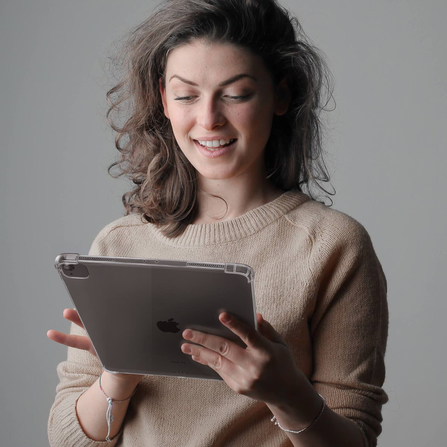 Angle. Vena - For Apple iPad Air 13 Inch Case Clear, iPad Air M3 Inch Case, iPad Air M2 13 Inch, Crystal Clear iPad Pro 12.9" Case - Clear.