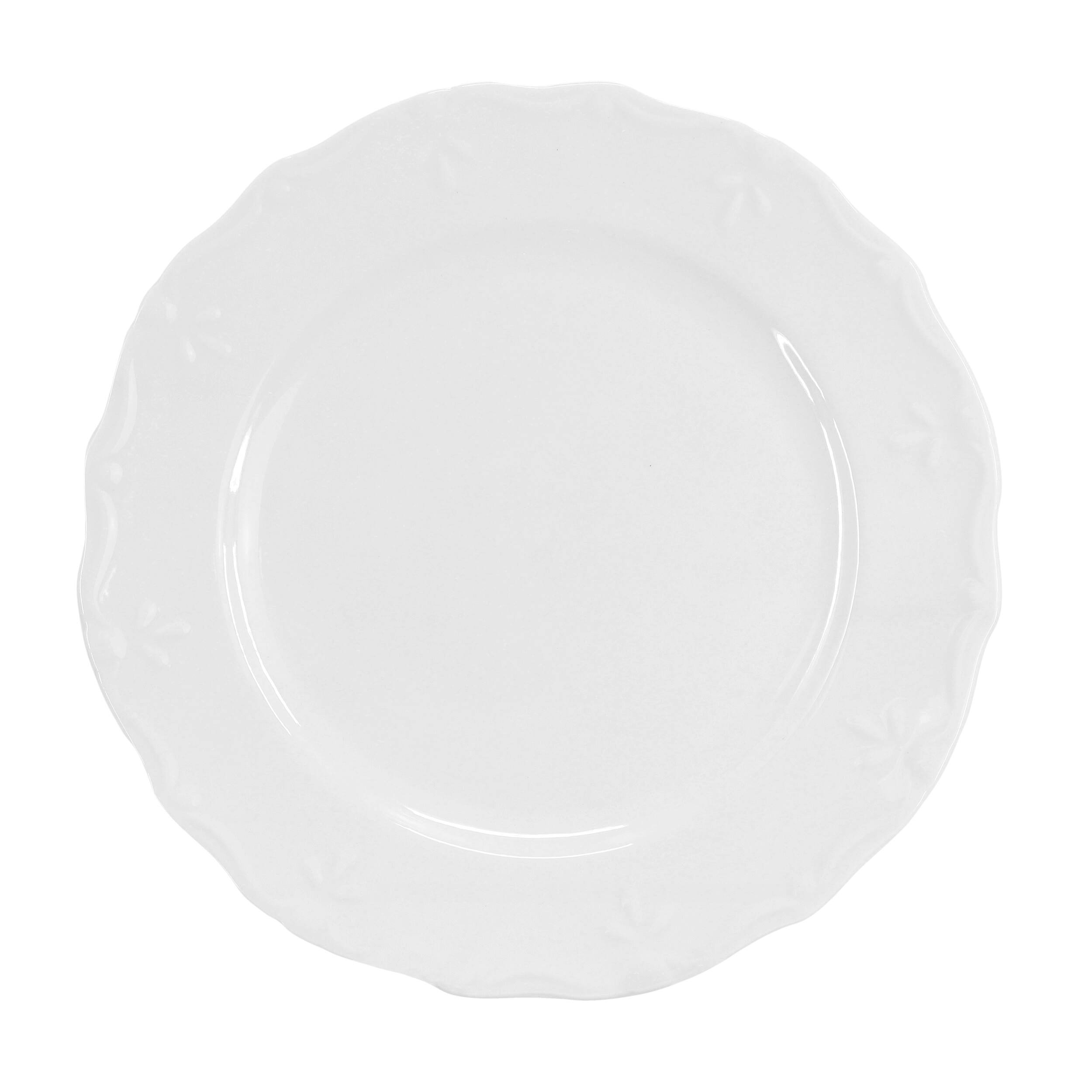 Alt View 1. Elama - Elama Henryi 6 Piece 10.6 Inch Porcelain Dinner Plate Set in White - White.