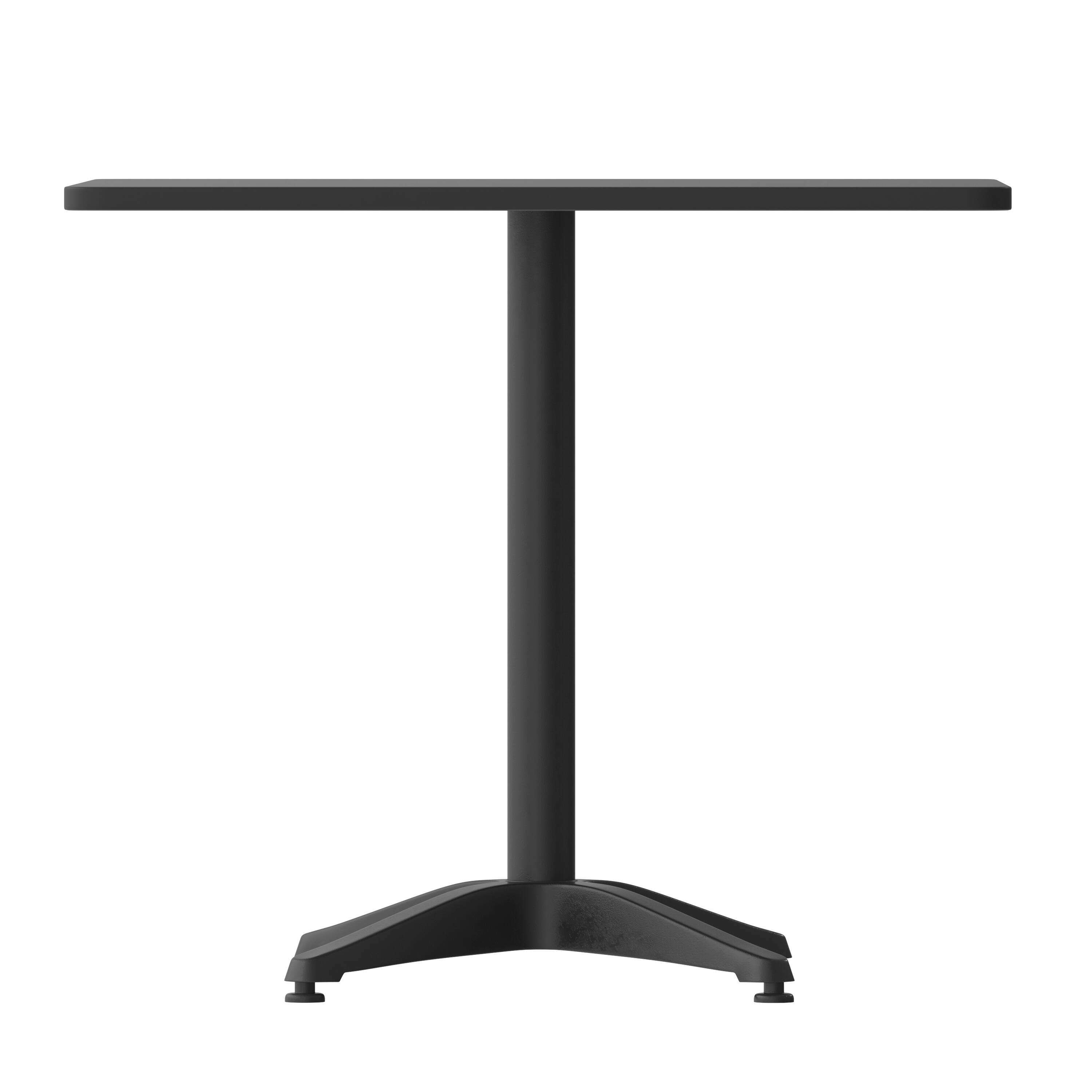 Alt View 8. Emma + Oliver - 31.5'' Square Aluminum Indoor-Outdoor Table with Base - Black.