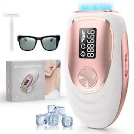 Teendow - IPL Hair Removal Device for Women & Men with Ice-Cooling, Painless at Home Laser Hair Remover for Full Body - Rose Gold