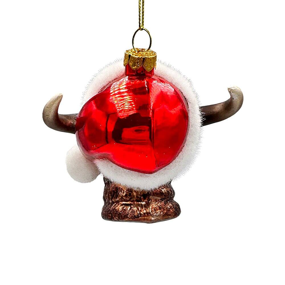 Alt View 1. OrnamentallyYou - Festive Bison Glass Christmas Ornament Buffalo Western Bovine Animal - Multi-colored.