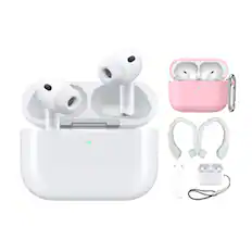 Front. Apple - Apple AirPods Pro (3rd generation) Pink Bundle With Accessories.