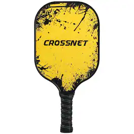 CROSSNET - Pickleball Paddle with Fiberglass Face & Polymer Core, Cosmic Splatter - Black and Yellow
