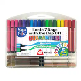 The Pencil Grip - Triangular Magic Stix Markers 48 Pack Includes Global Skin Tones