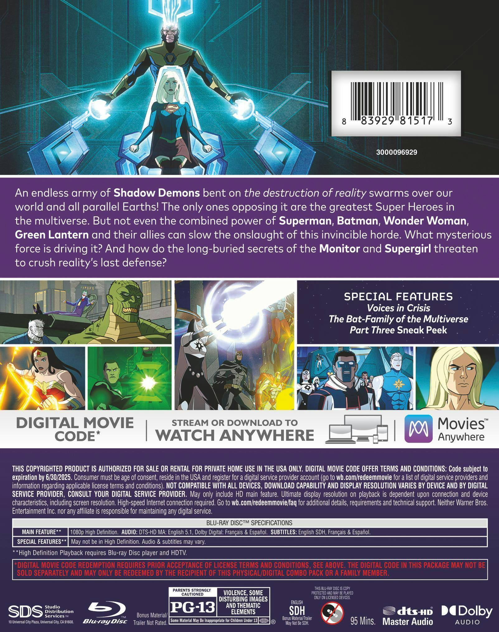 Back. Justice League: Crisis on Infinite Earths Part 2 [Blu-ray].