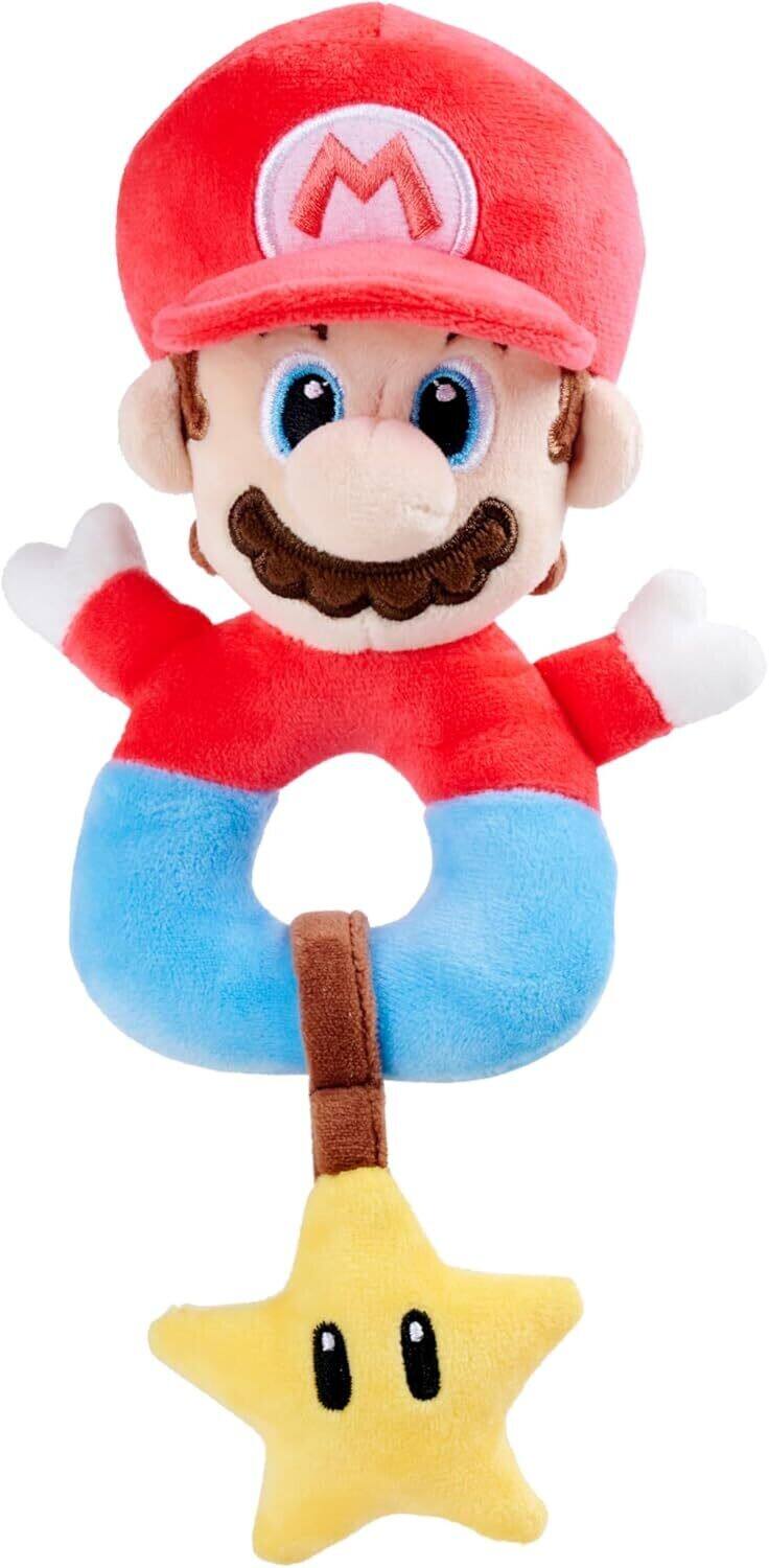 Front. Jada Toys - Super Mario - Baby Activity Grabber 6" Plush with Rattle for Infants & Newborns   - COLLECTIBLES - Multicolor.