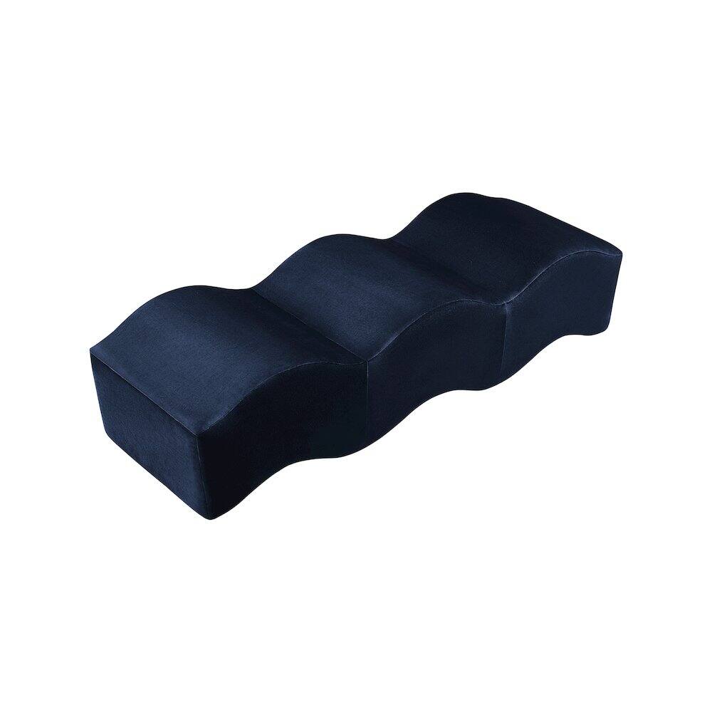 Alt View 2. Meridian Furniture - Wave Navy Velvet Bench - Blue.