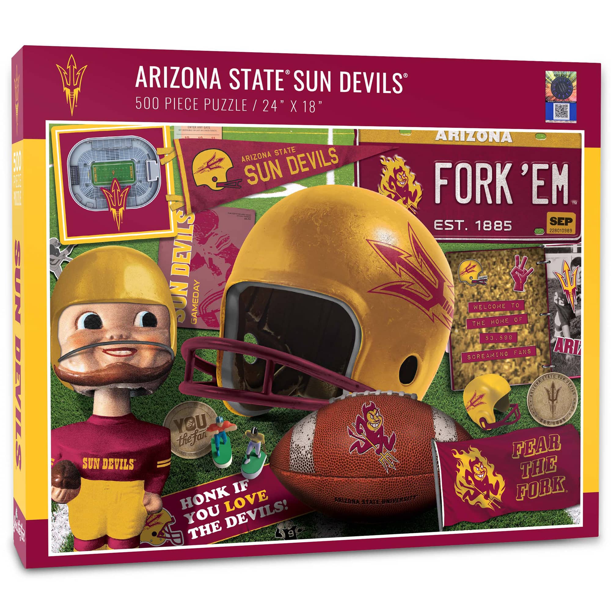 Photos - Jigsaw Puzzle / Mosaic Sun YouTheFan - Arizona State  Devils 500-Piece Retro Series Puzzle - Multicolor 3885471 