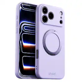 UUCOVER - For iPhone 17 Pro Case Shockproof Liquid Silicone Compatible with MagSafe Ring Holder 360° Rotating Stand Cover - Purple