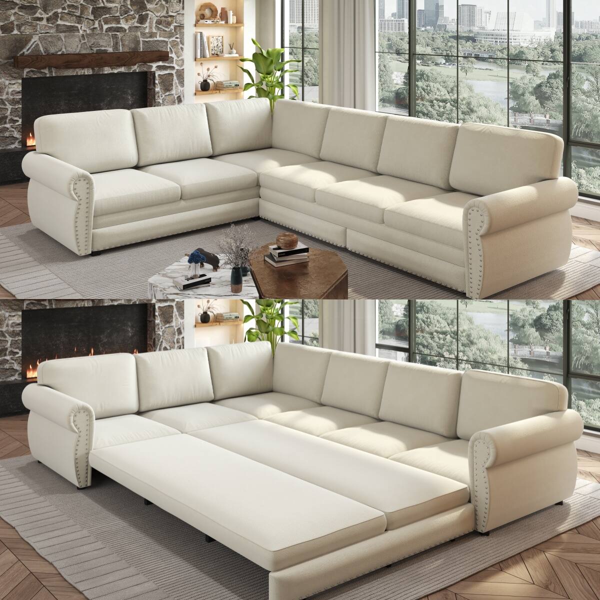 Beige White