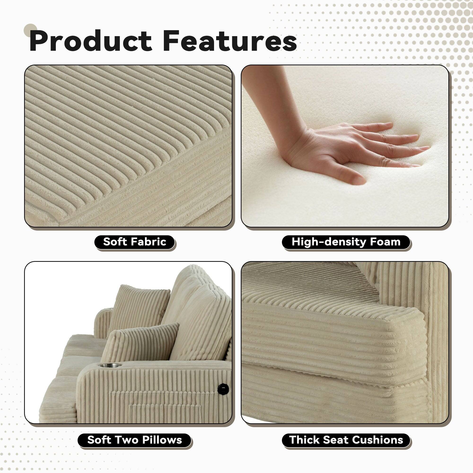 Product Features

- Soft Fabric
- High-density Foam
- Soft Two Pillows
- Thick Seat Cushions