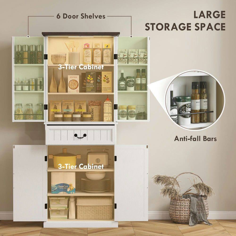 6 Door Shelves  
LARGE STORAGE SPACE  
3-Tier Cabinet  
Anti-fall Bars  
3-Tier Cabinet