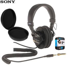 Sony - Professional Large Diaphragm Headphones with Case and 1 Year Warranty Bundle
