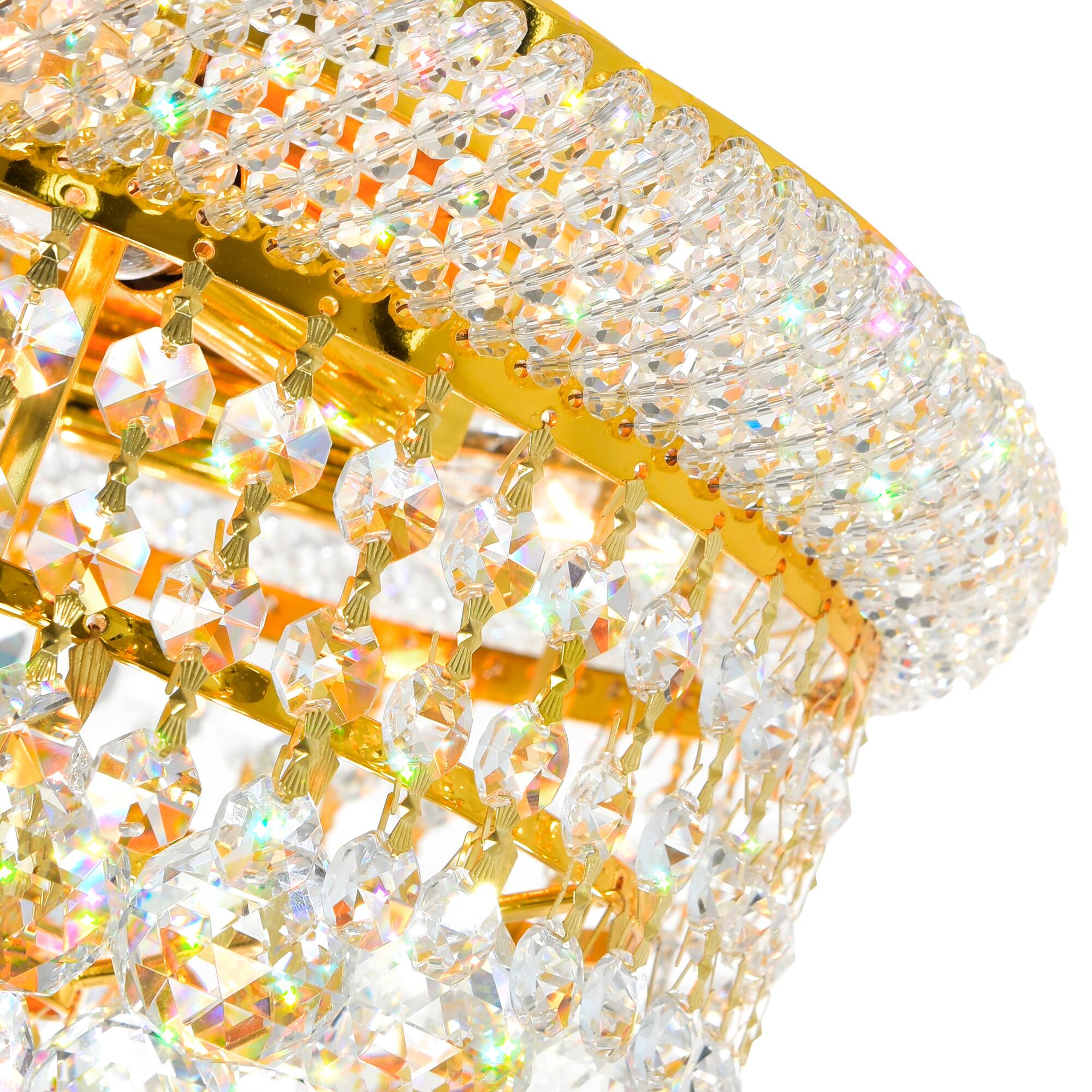 Alt View 1. CWI Lighting - Empire 3 Light Flush Mount With Gold Finish - Gold.