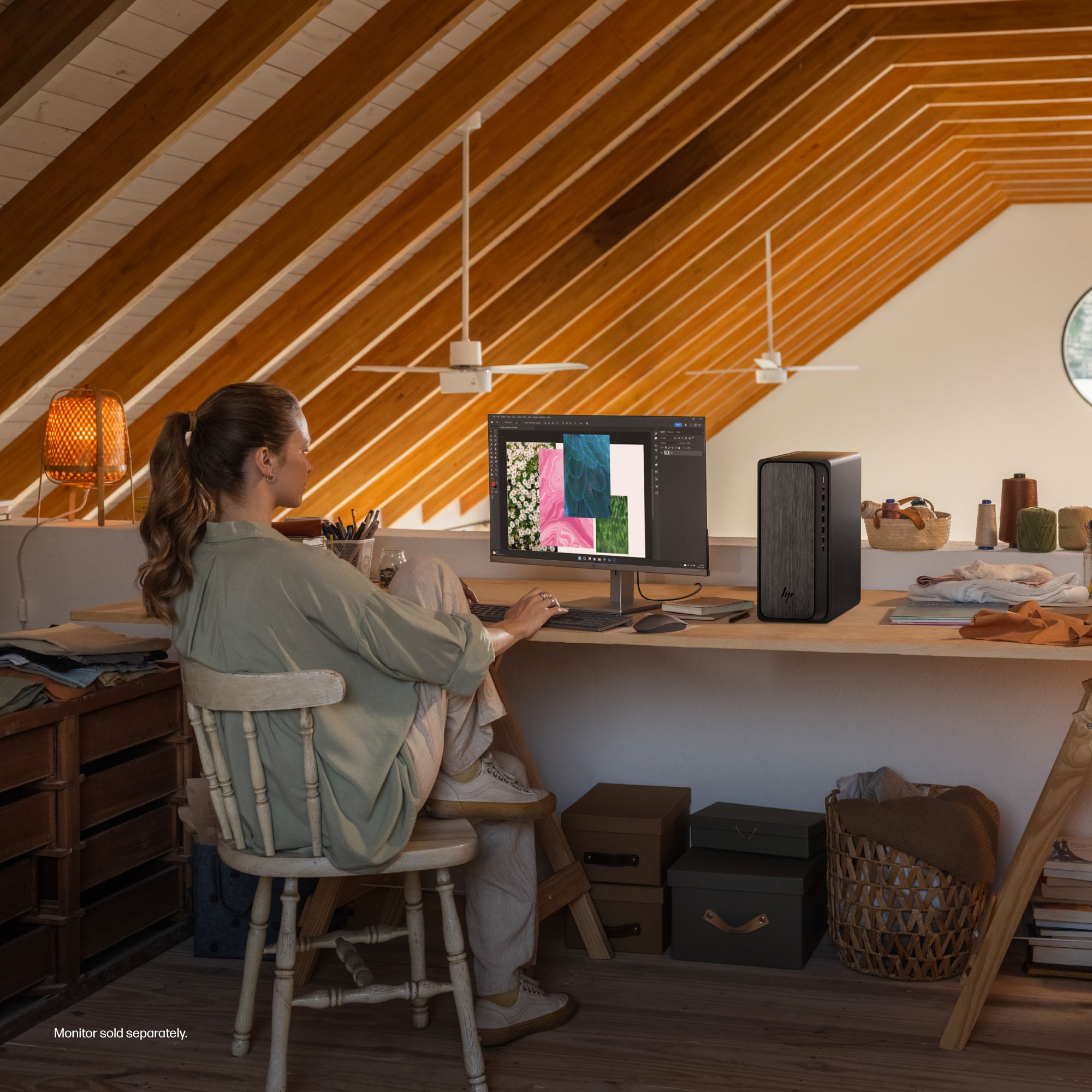 The text on the image reads: "C25991 Monitor sold separately."