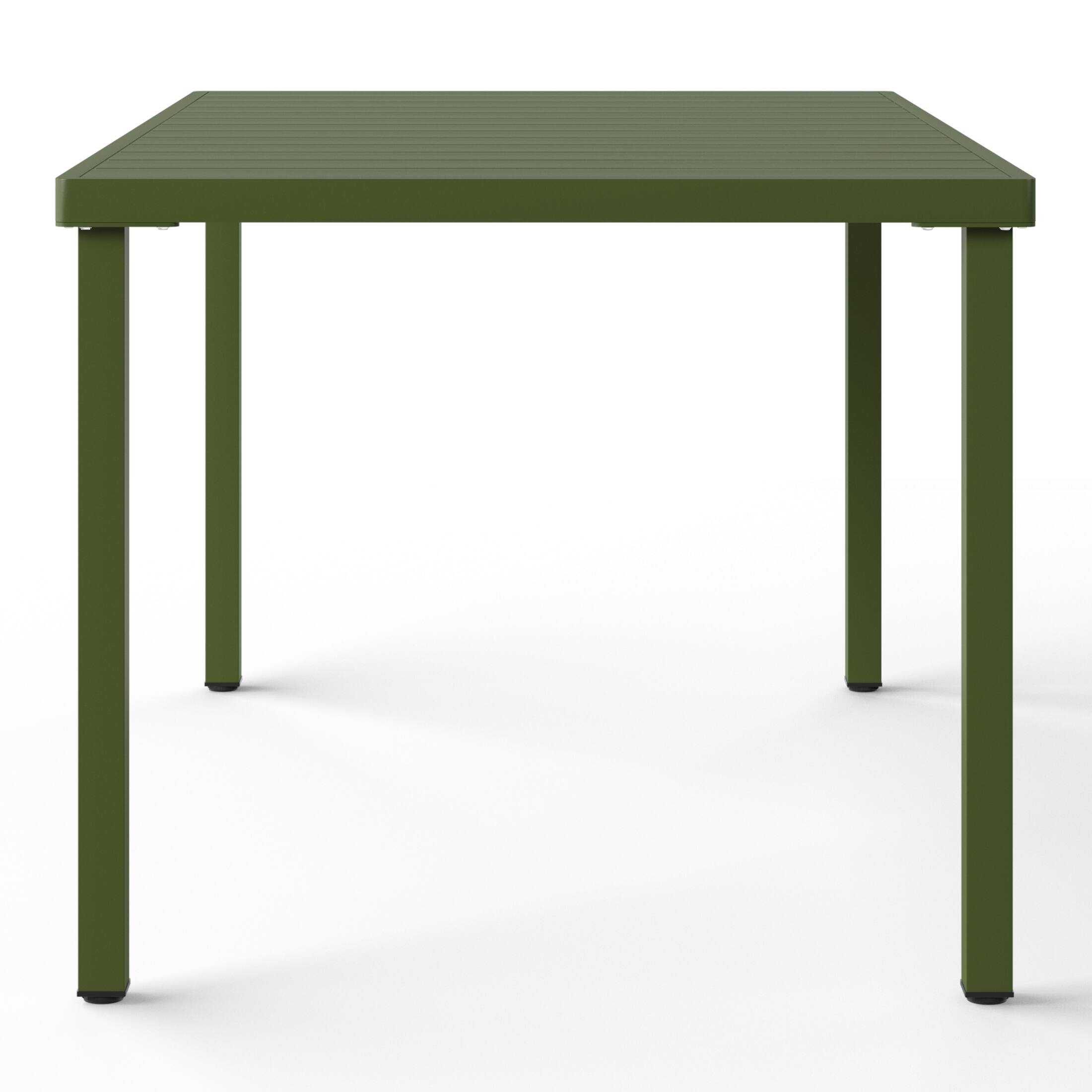 Back. WestinTrends - WestinTrends Playa 7-Piece Outdoor Metal Rectangle Patio Dining Table Set With Stackable Resin Patio Dining Chairs - Olive Green.