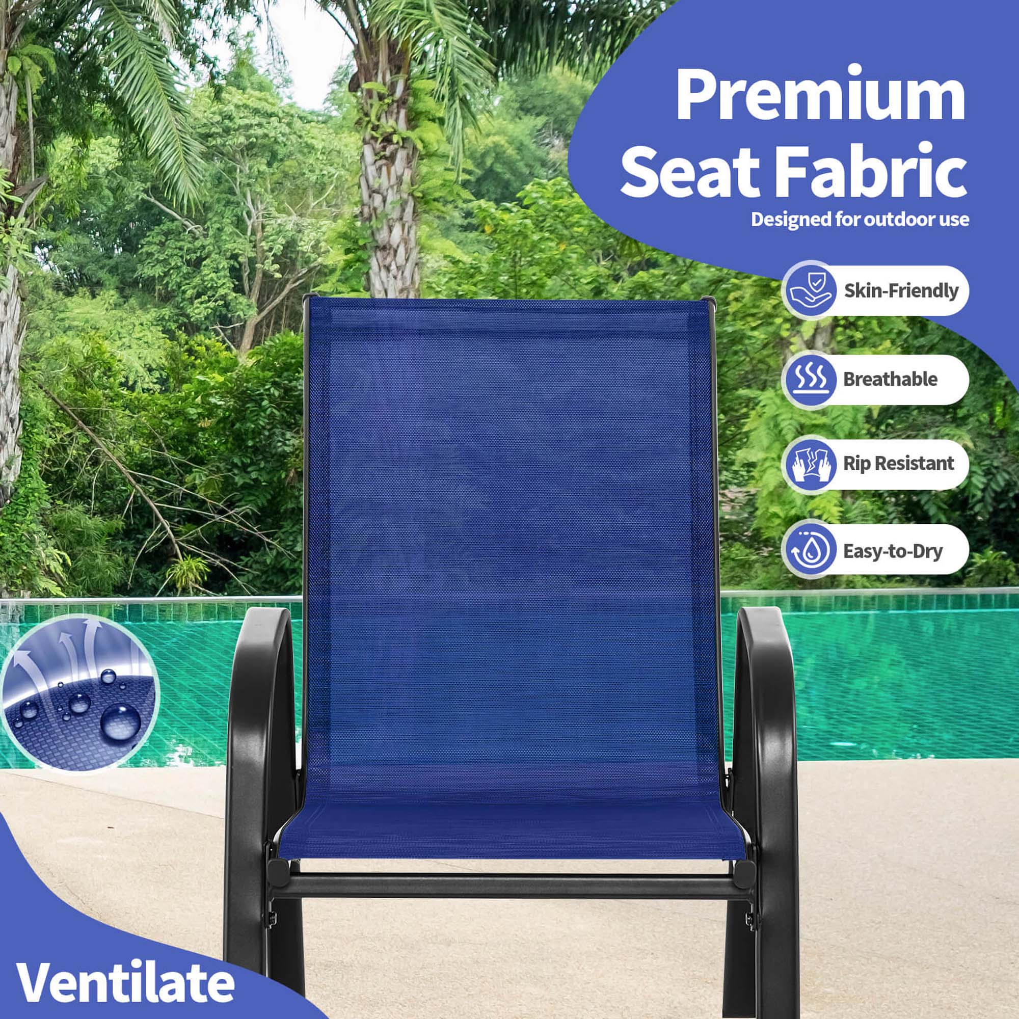Premium Seat Fabric Designed for outdoor use Skin-Friendly Breathable Rip Resistant Easy-to-Dry Ventilate