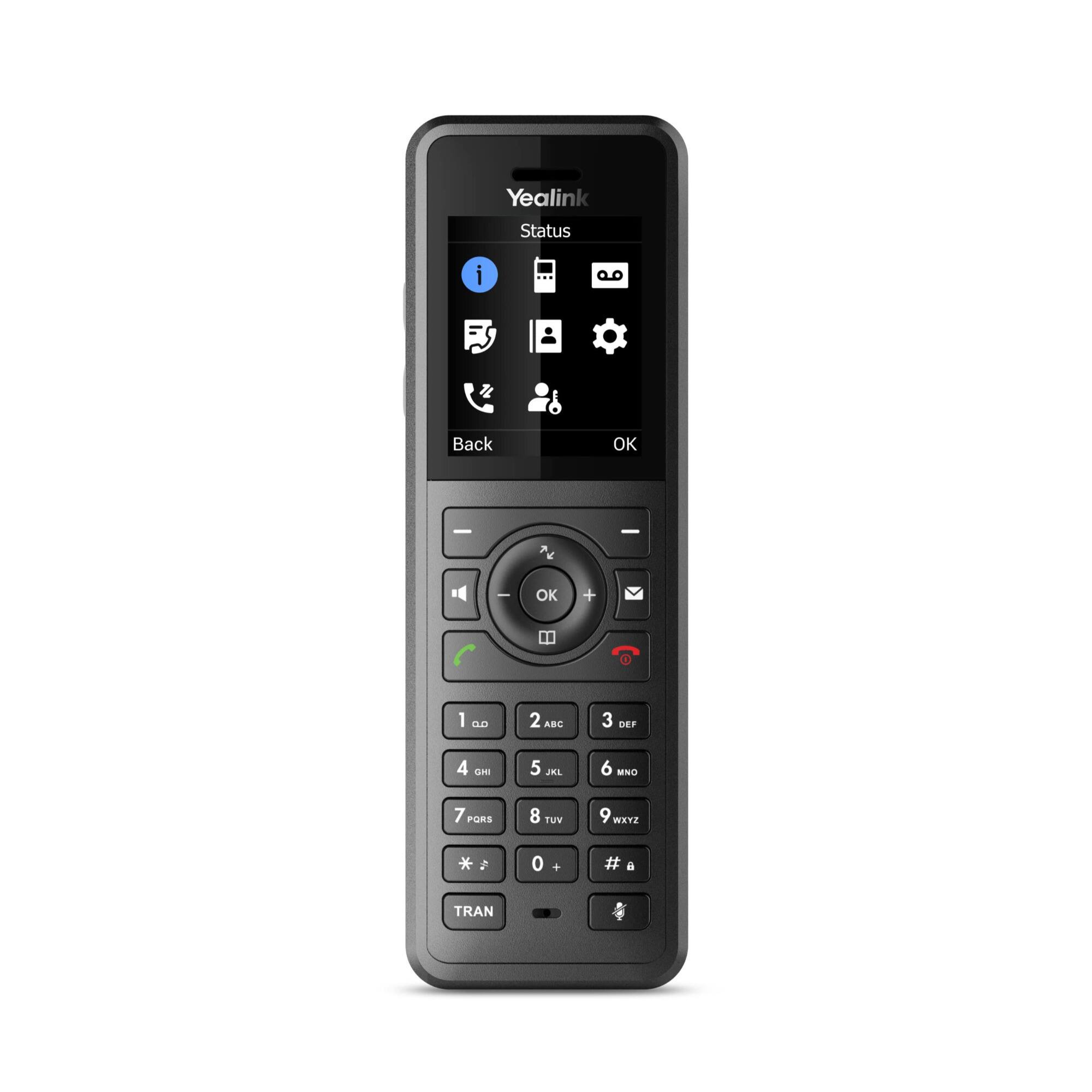 Yealink Status i  
Back OK - I OK + I  
1 ABC 2 DEF 3 GHI 4 JKL 5 MNO 6 PORS 7 TUV 8 WXYZ * 2 0 . # a  
TRAN