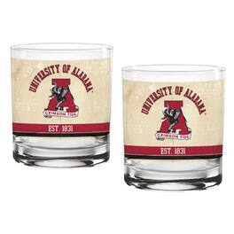 Indigo Falls - Alabama Crimson Tide Two-Pack 14oz. Tan Vintage Glass Set - Multicolor