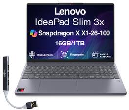 Lenovo - Upgraded - IdeaPad Slim 3x Laptop 15.3 WUXGA (Qualcomm Snapdragon X X1-26-100, 16GB LPDDR5X, Win 11 Pro) w/USB Hub - Luna Grey