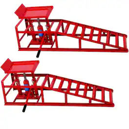 Ropilly - 5 Ton Heavy Duty Truck Service Ramps Automotive Lift Repair Frame Adjustable Height Garage Lift 2 Pack