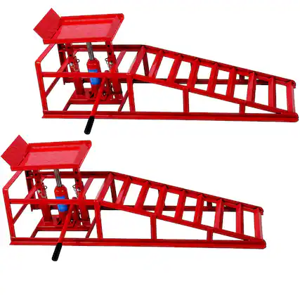 Front. Ropilly - 5 Ton Heavy Duty Truck Service Ramps Automotive Lift Repair Frame Adjustable Height Garage Lift 2 Pack.