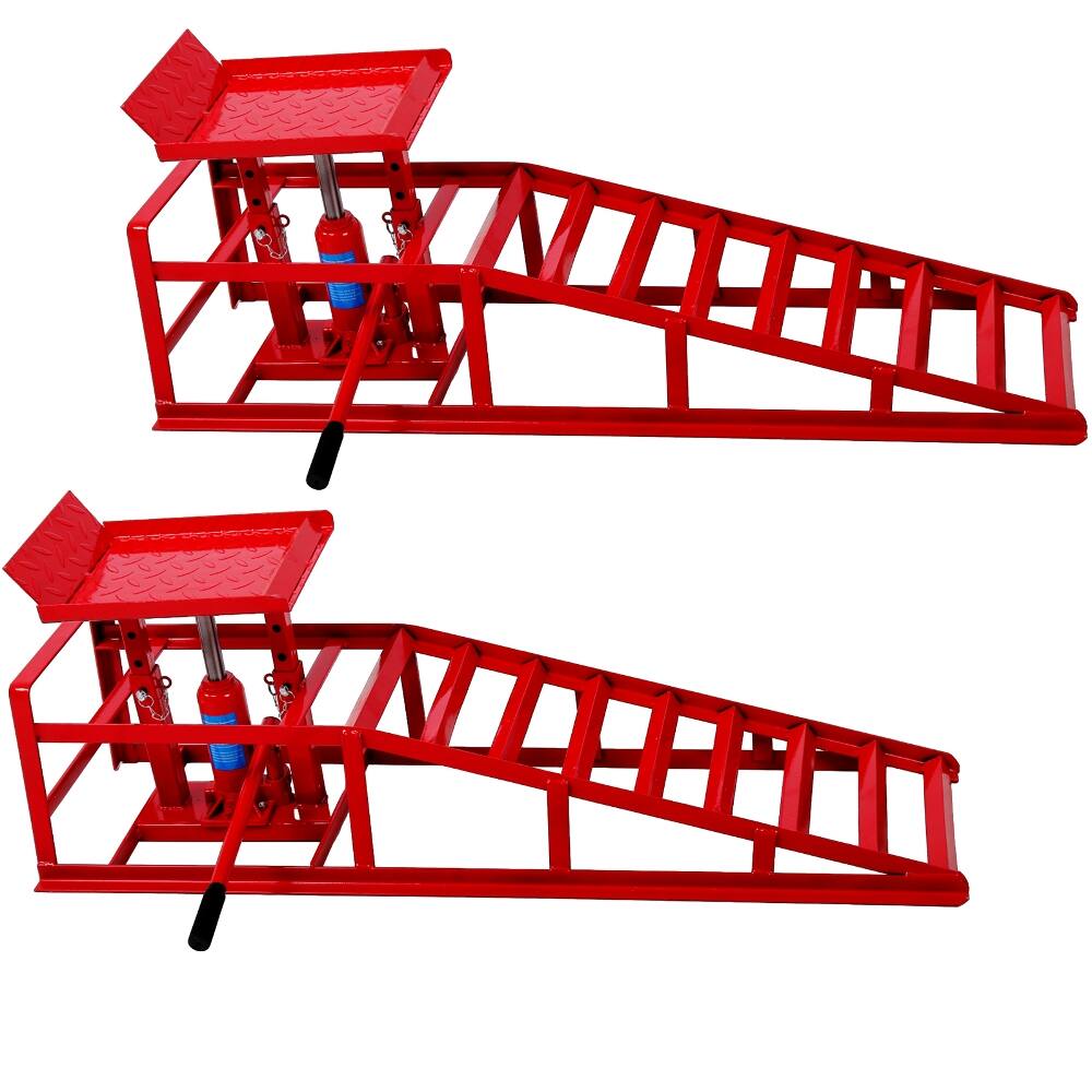 Front. Ropilly - 5 Ton Heavy Duty Truck Service Ramps Automotive Lift Repair Frame Adjustable Height Garage Lift 2 Pack.