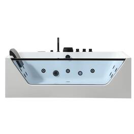 Empava - 71 in. x 30 in. Whirlpool Bathtub Rectangular hydrotherapy Jetted SPA Bath Tub with Center Drain-in - White