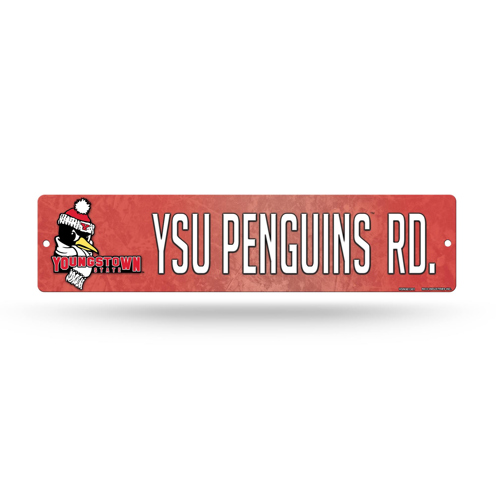 Rico Industries - Youngstown State Penguins 16" Street Sign for garage, office, man cave or any wall - Multi