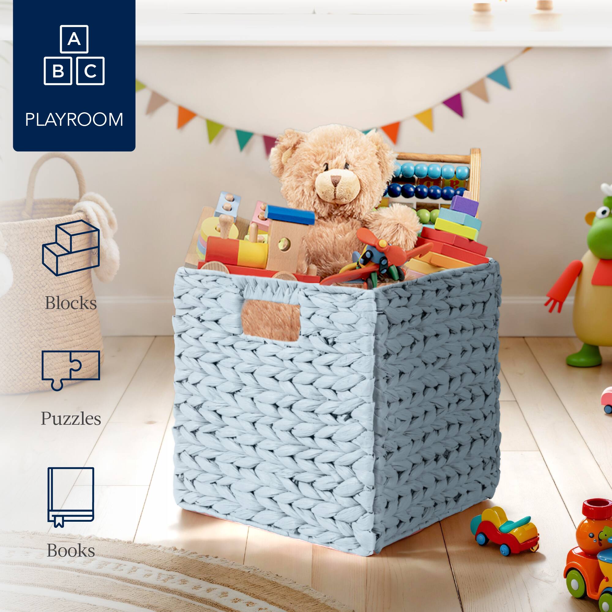 A B C PLAYROOM  
Blocks  
Puzzles  
Books
