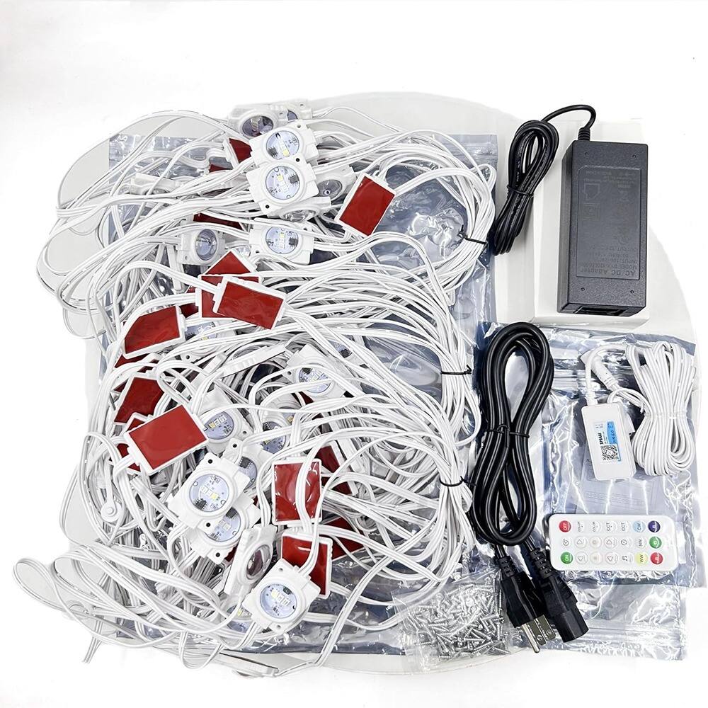 ACJPR - 72pcs RGBW LED Modules, 108ft, RGB+White, Voice/App Control, Waterproof