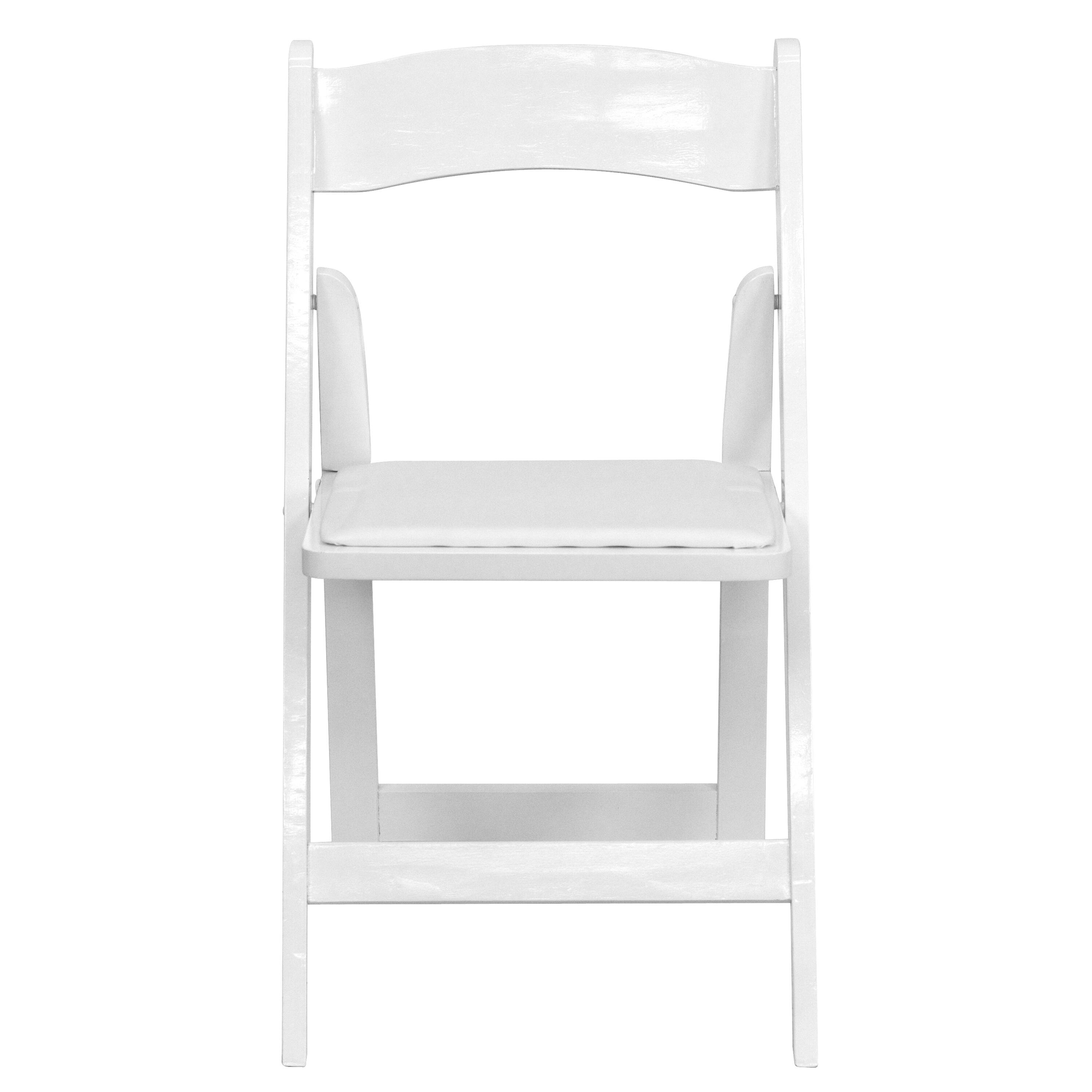 Alt View 3. Emma + Oliver - 2 Pack Wedding Party Event Wood Folding Chair with Vinyl Padded Seat - White.