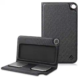 Kitcheniva - Carrying Case for KardiaMobile EKG Heart Monitor Durable PU Leather Cover - Black