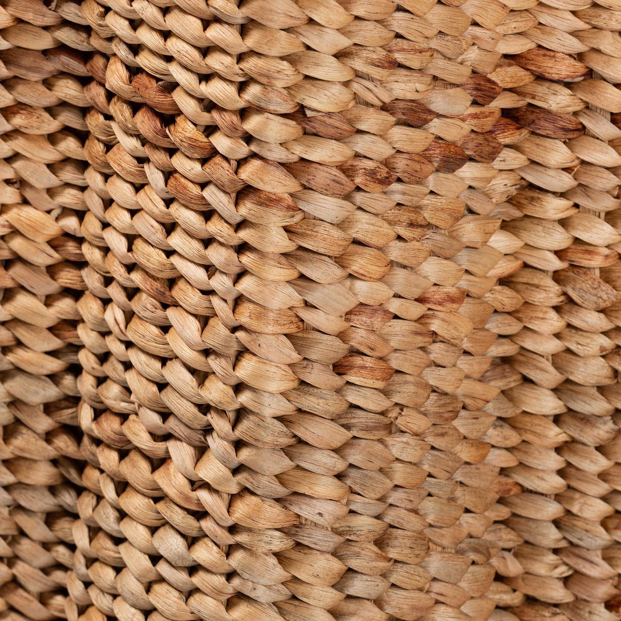 Back. bali & pari - Della Woven Seagrass Laundry Hamper - Handwoven Wicker Storage Basket with Scalloped Frame for Laundry Room or Bedroom - Natural Rattan.