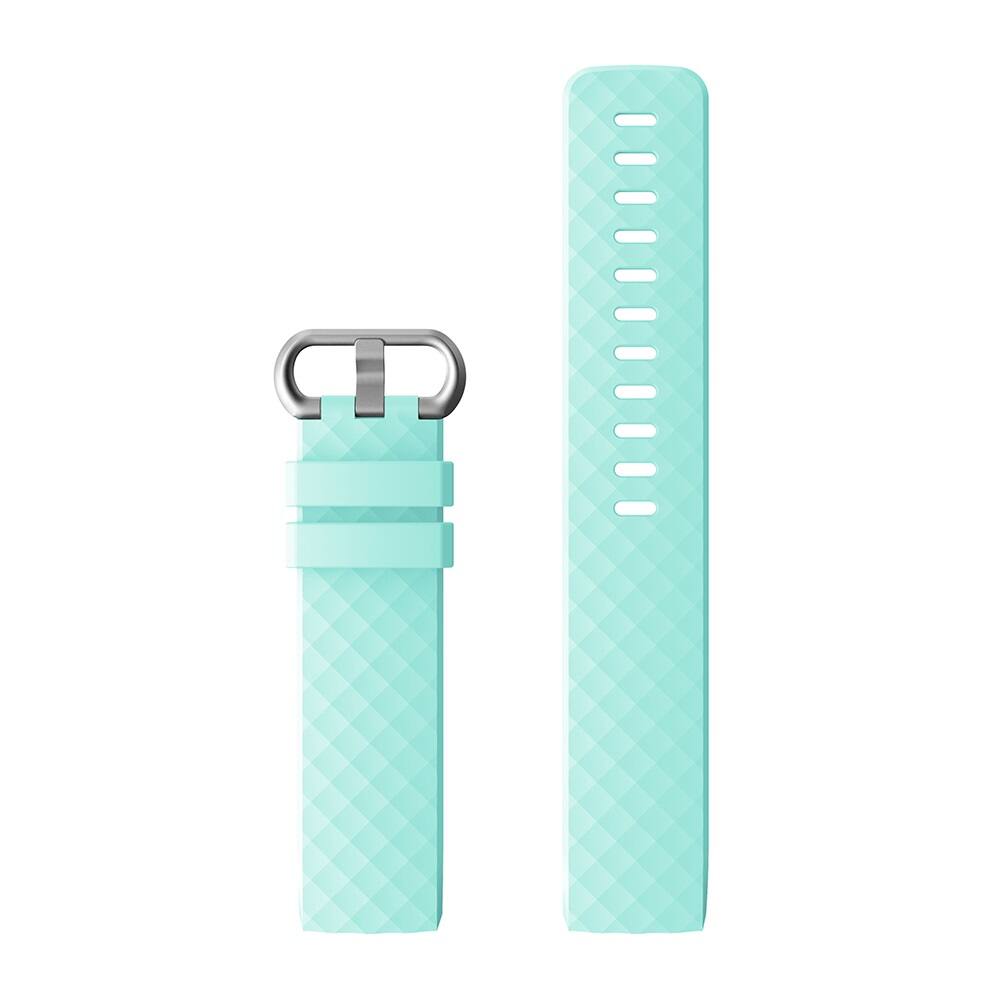 Back. StrapsCo - Active Band Silicone Rubber Watch Strap For Fitbit Charge 3 & Charge 4 (Short-Medium) - Turquoise.