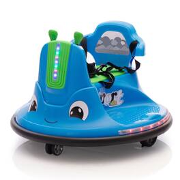 BreeBe - 12V Snail Kids Electric Bumper Car w/ Remote, LED Lights, Music, 360° Spin, Ride On Toy for Ages 3-8 - Blue