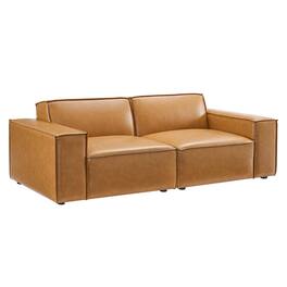 Restore Vegan Leather Loveseat by Modway - Tan