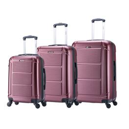 InUSA - Pilot lightweight hardside spinner 3 Piece Luggage Set 20”/24"/28" - WINE
