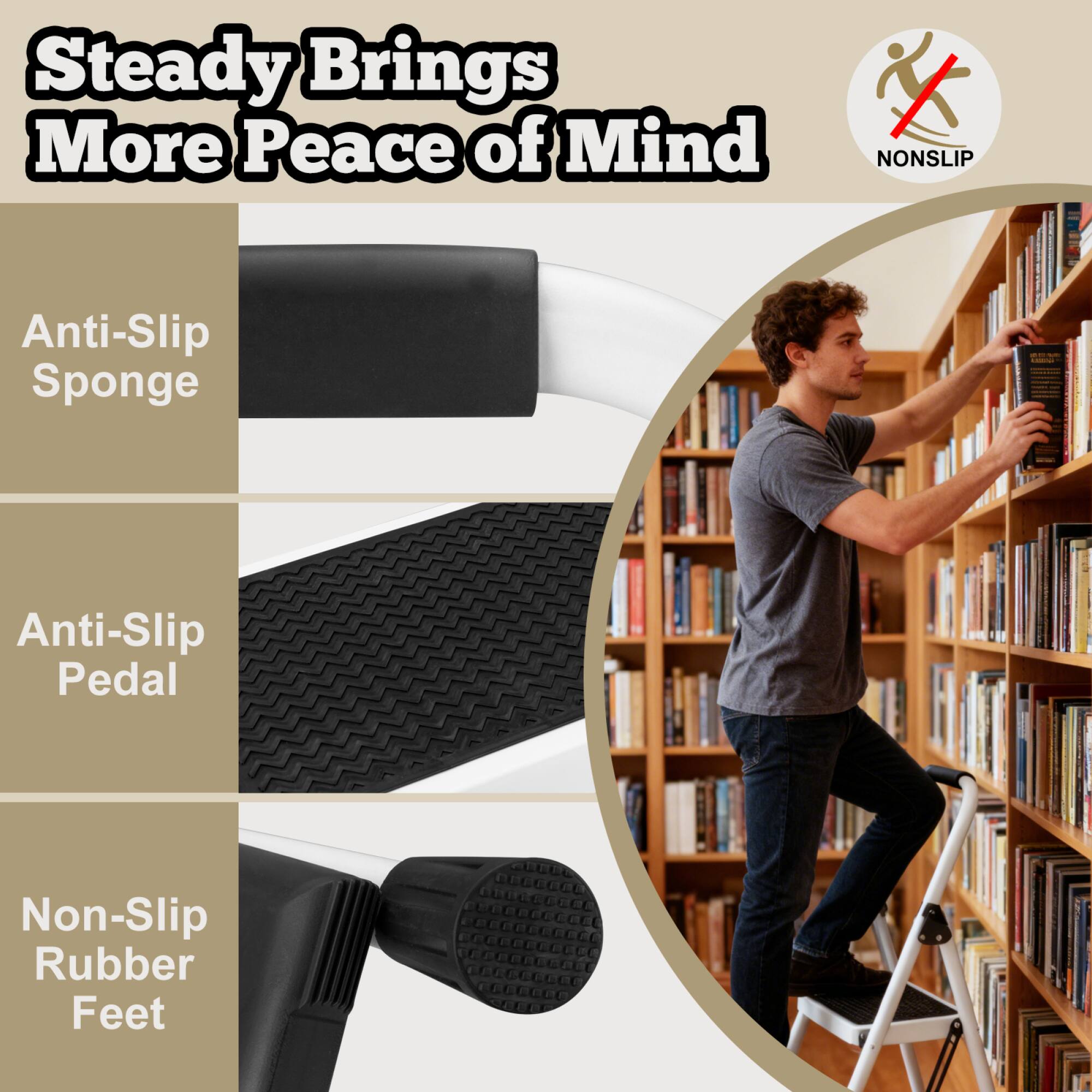 Steady Brings More Peace of Mind

Anti-Slip Sponge

Anti-Slip Pedal

Non-Slip Rubber Feet

NONSIP