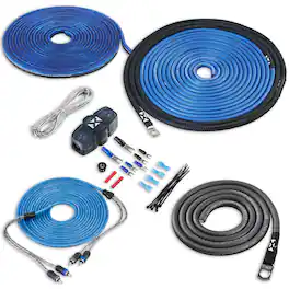 NVX - XKIT82 True 8 Gauge AWG 100% OFC Complete Amplifier Wiring Kit with 2-Channel RCA Cable