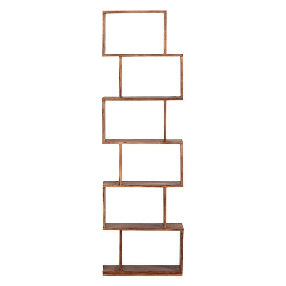 Alt View 1. Porter Designs - Urban Solid Sheesham Wood 6 Shelf Bookcase, Natural - Brown.