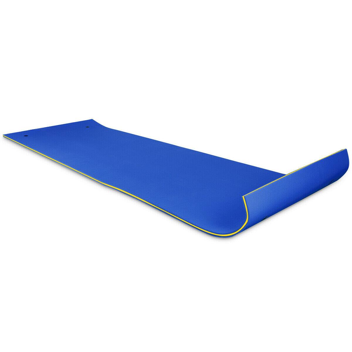 Front. Costway - Costway 3 Layer Floating Water Pad Foam Mat Water Recreation Relaxing Tear-resistant 18' x 6' - Blue.