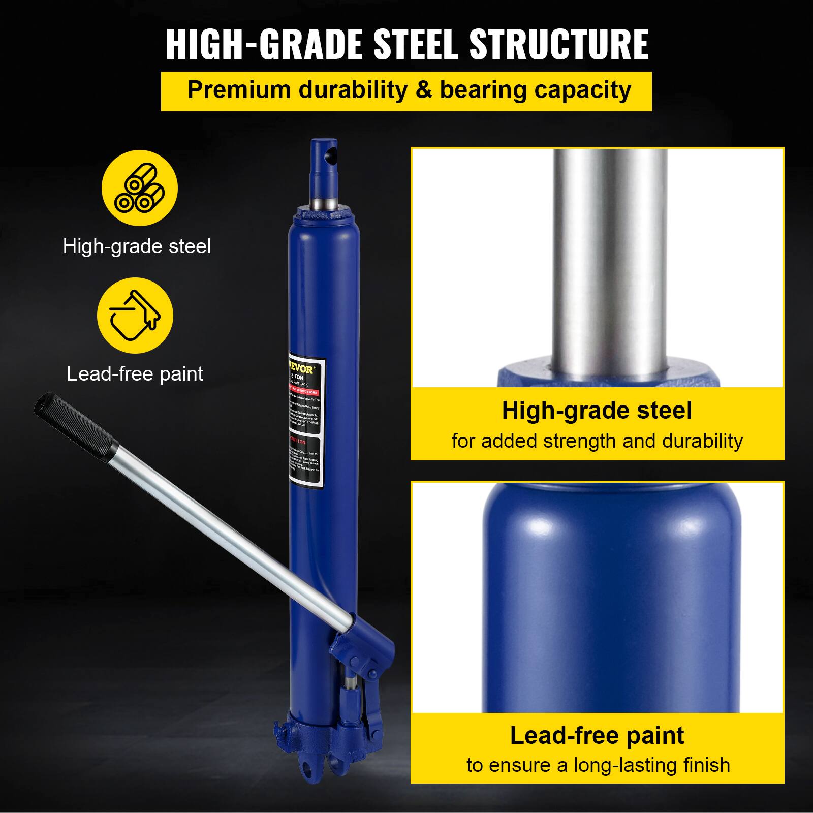 HIGH-GRADE STEEL STRUCTURE  
Premium durability & bearing capacity  

High-grade steel  
Lead-free paint  

High-grade steel for added strength and durability  
Lead-free paint to ensure a long-lasting finish