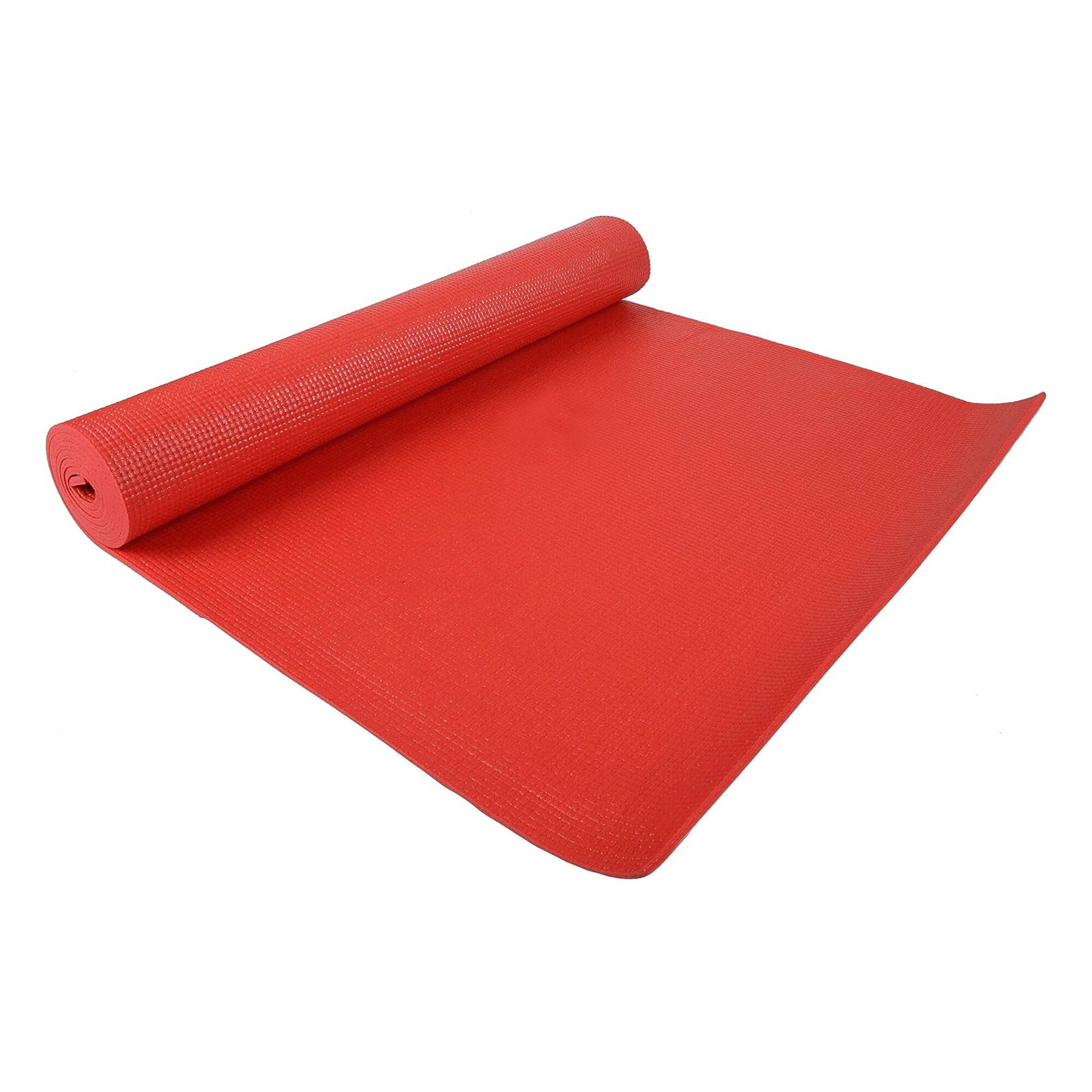 Alt View 10. Fitvids - Fitvids 1/4” High Density Thick Non Slip Workout Yoga Mat and Carry Strap, Red - Red.