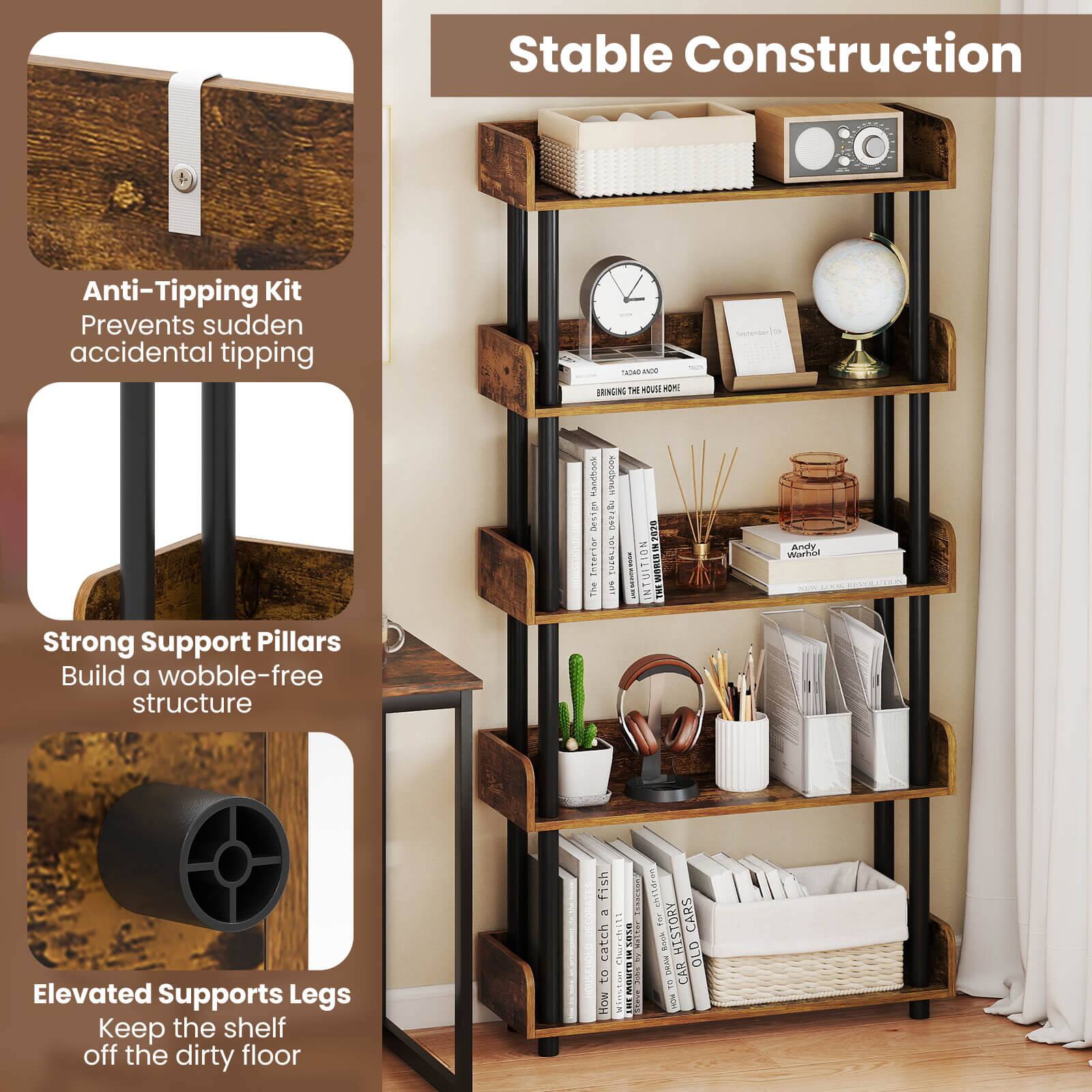 Stable Construction

Anti-Tipping Kit  
Prevents sudden accidental tipping

Strong Support Pillars  
Build a wobble-free structure

Elevated Supports Legs  
Keep the shelf off the dirty floor